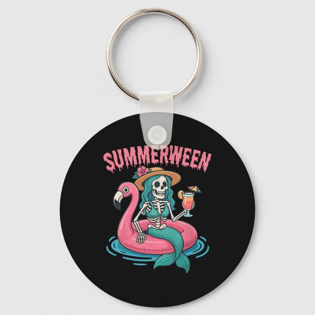 Porte-clés Summerween Mermaid Skeleton Beach Flamant rose Hal (Recto)