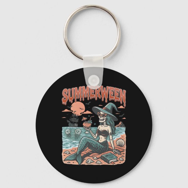 Porte-clés Summerween Mermaid Skeleton Beach Flamant rose Hal (Recto)