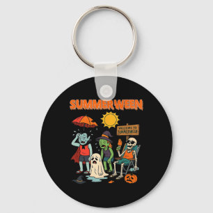Porte-clés Summerween Skeleton Beach Party Halloween Vibes 1