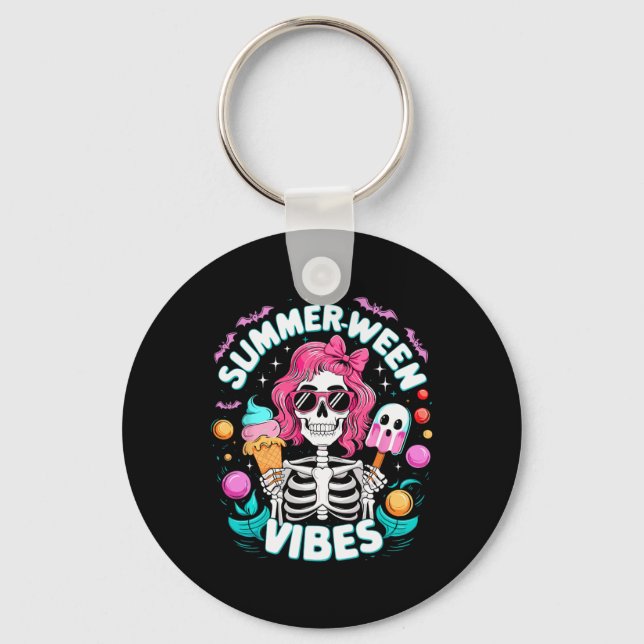 Porte-clés Summerween Vibes Skeleton Vacances Éffrayantes Hal (Recto)
