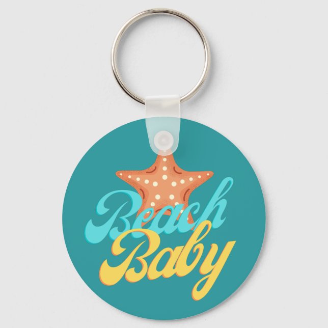 Porte-clés Summery Beach Baby Word Art  (Recto)