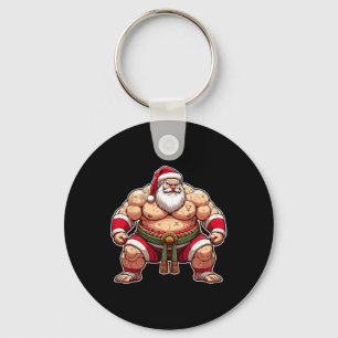 Porte-clés Sumo Père Noël Japonais Wrestler Japon Cool Noël