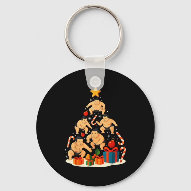 Porte-clés Sumo Wrestling Japanese Sumo Wrestler Christmas Tr (Recto)
