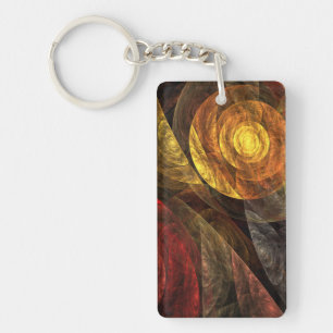 Porte-clés Sun Flower Floral Moderne Art Motif Abstrait