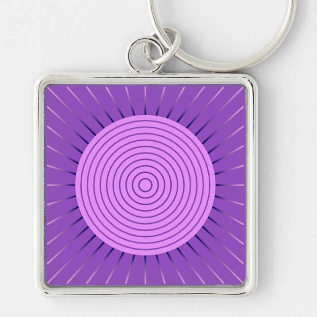 Porte-clés Sunburst géométrique moderne - Amethyst Purple (Devant)