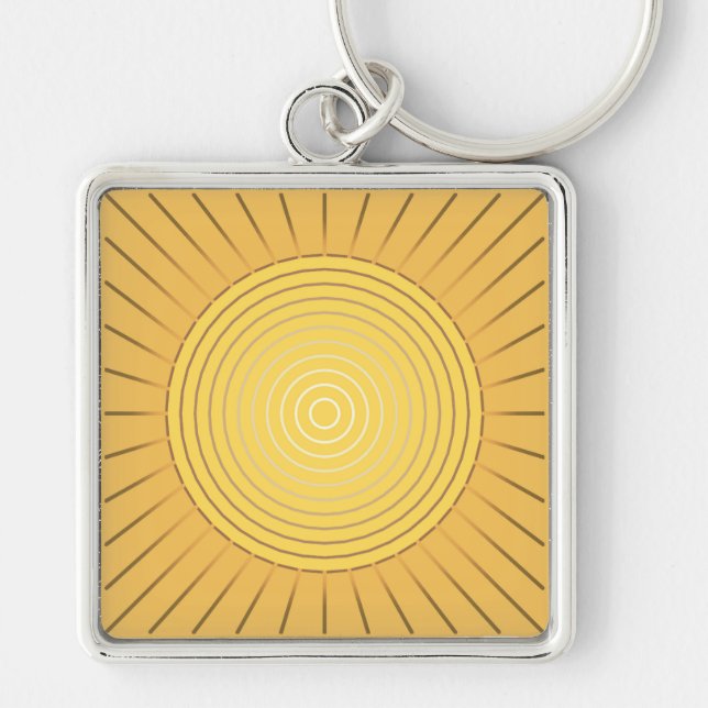Porte-clés Sunburst géométrique moderne - Or de moutarde / Ja (Devant)