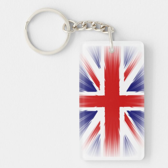 Porte-clés Sunburst Le drapeau Union Jack du Royaume-Uni (Devant)