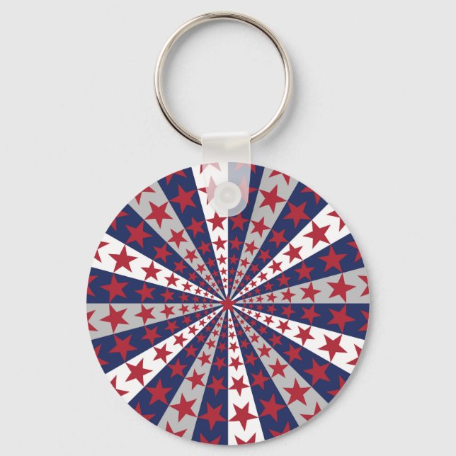 Porte-clés Sunburst patriotique : Drapeau américain (Recto)