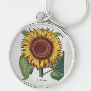 Porte-clés Sunflower Vintage Damask Flower Pattern Art