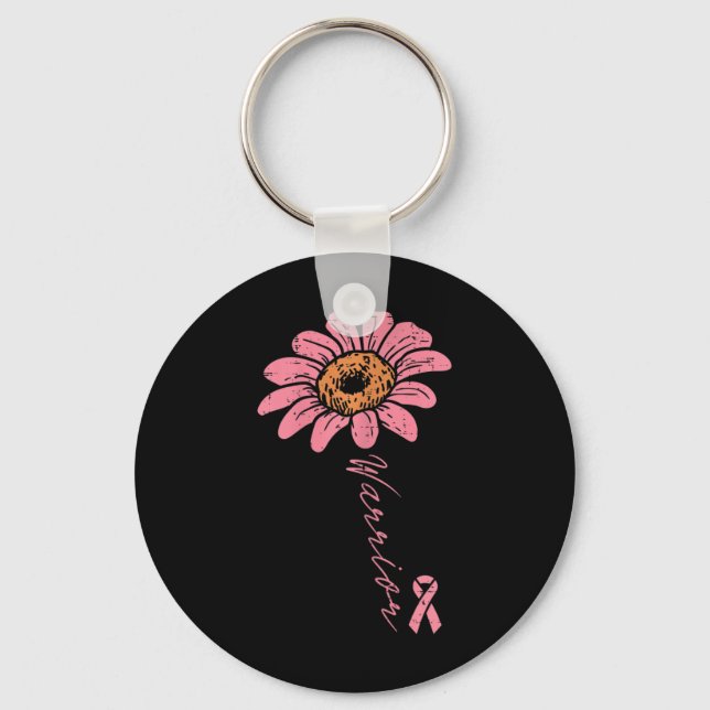 Porte-clés Sunflower Warrior Pink Ribbon Cancer du sein Prix (Recto)