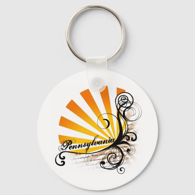 Porte-clés Sunny Floral Graphic Pennsylvanie Porte - clé (Recto)