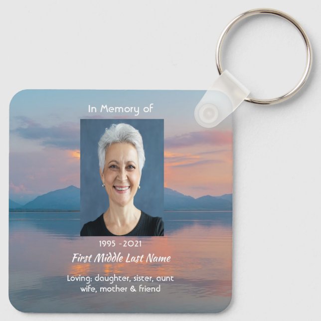 Porte-clés Sunset Evening Sky Dusk Memorial Pocket Keepsake (Dos)