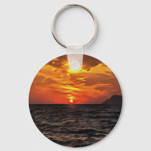 Porte-clés Sunset Over The Aegean Sea Landscape Painting