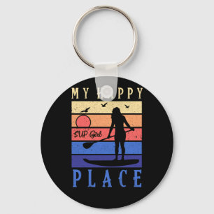 Porte-clés SUP Girl My Happy Place Water Stand Paddle Board