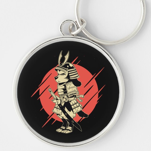 Porte-clés Super Chien Samurai Guerrier (Devant)