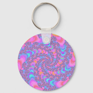 Porte-clés Super coloré Fluorescent Trippy Spiral Fractal
