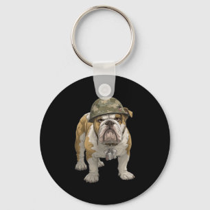 Porte-clés Super costume de chien de taureau militaire