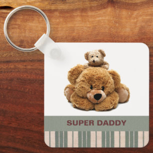 Porte-clés Super Daddy Cute Teddy Bears Gift