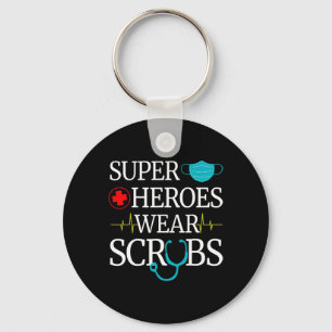 Porte-clés Super Héros Portent Des Scrubs Nurs Médicales