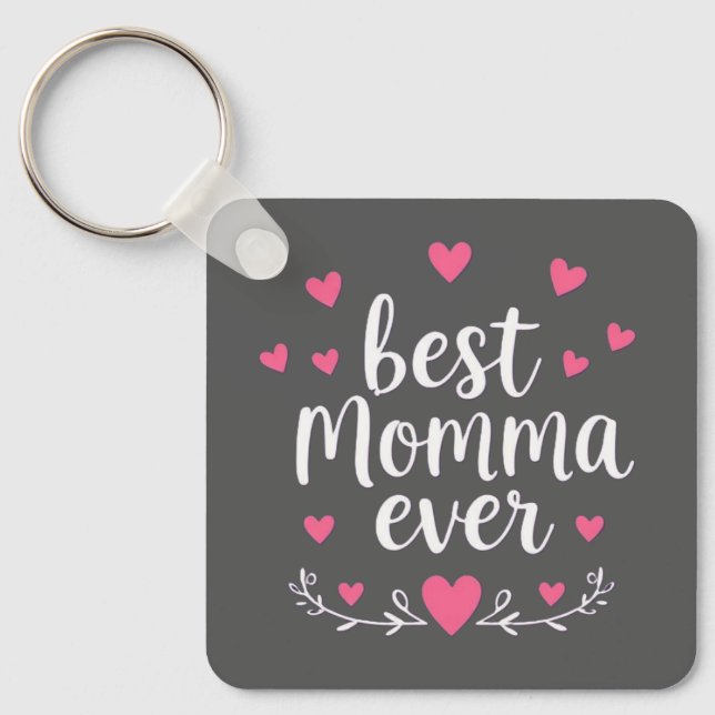 Porte-clés super maman grise (Recto)