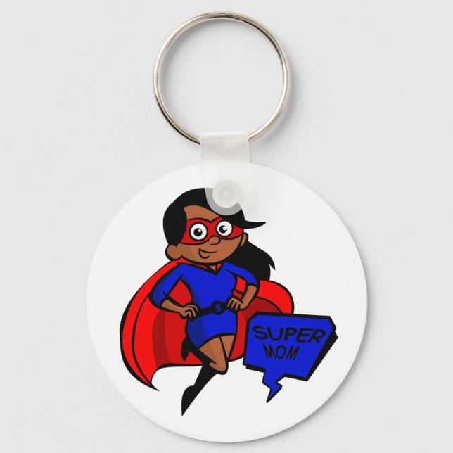 Porte-clés super maman noire (Recto)