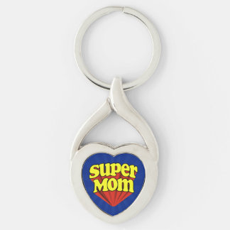 Porte-clés Super Maman Rouge/Jaune/Bleu Superhero Fête des Mè