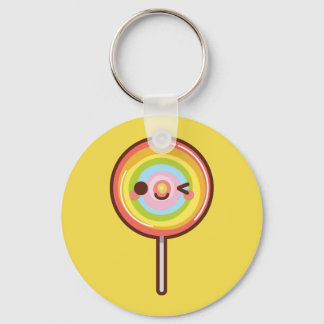 Porte-clés Super mignon kawaii arc-en-ciel lollipop couleur p