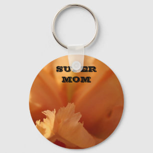 Porte-clés SUPER MOM Porte - clé Orange Iris Flower Mthers