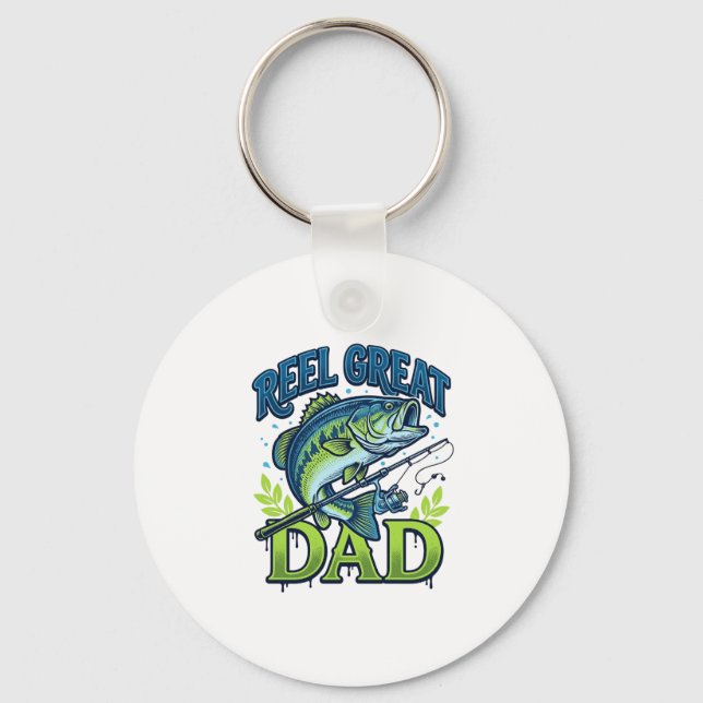 Porte-clés Super Papa Pêche à la Bass Conception Vectorielle  (Recto)