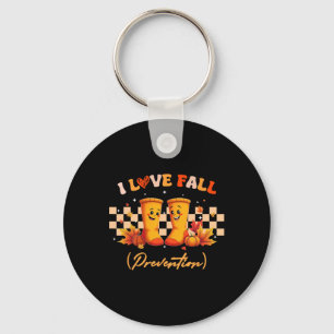 Porte-clés Super Retro I Love Fall (prévention) Infirmière de