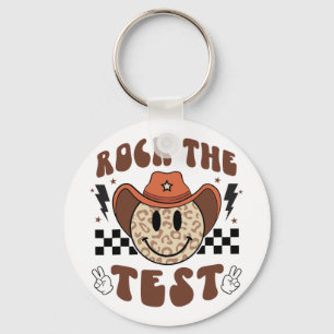 Porte-clés Super Test Day Rock The Test Smile Cowboy Boys Me