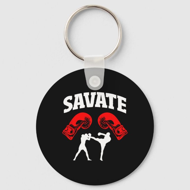 Porte-clés Superbe conception de boxe Savate coup de pied Mma (Recto)