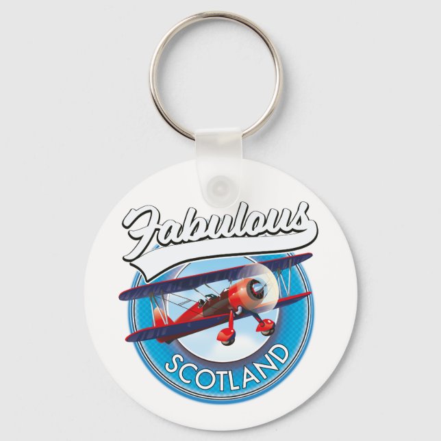 Porte-clés Superbe Scotland style rétro patch voyage (Recto)