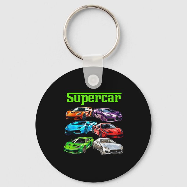 Porte-clés Supercar Cool Car Guy Srts Racing Fan Graphic Men  (Recto)