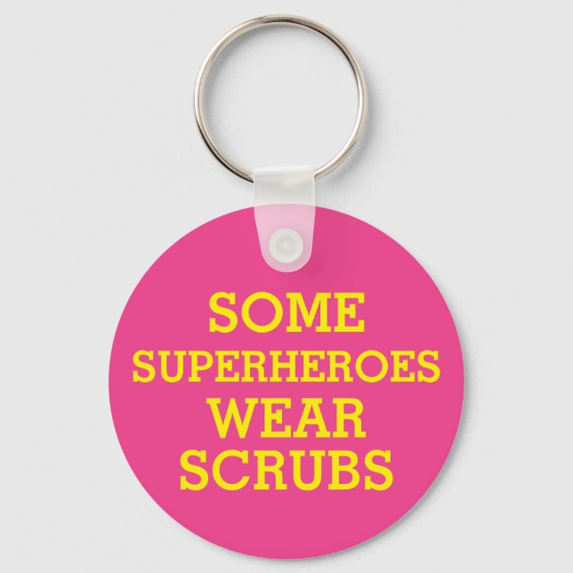 Porte-clés Superhéros dans le bouton Scrubs (Recto)