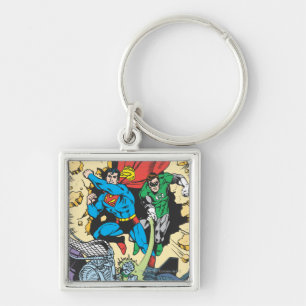 Porte-clés Superman & Green Lantern Combat Brainiac