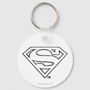 Porte-clés Superman S-Shield   Logo Simple Black Outline