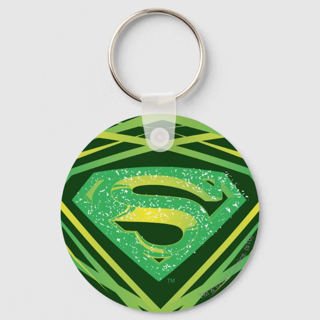 Porte-clés Superman Stylisé | Logo Décoratif Vert (Recto)