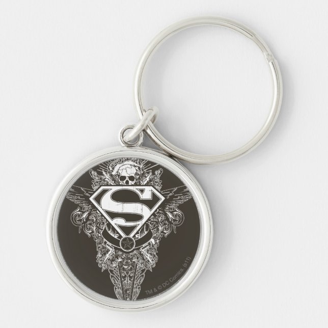 Porte-clés Superman Stylisé | Logo étoile et crâne (Devant)
