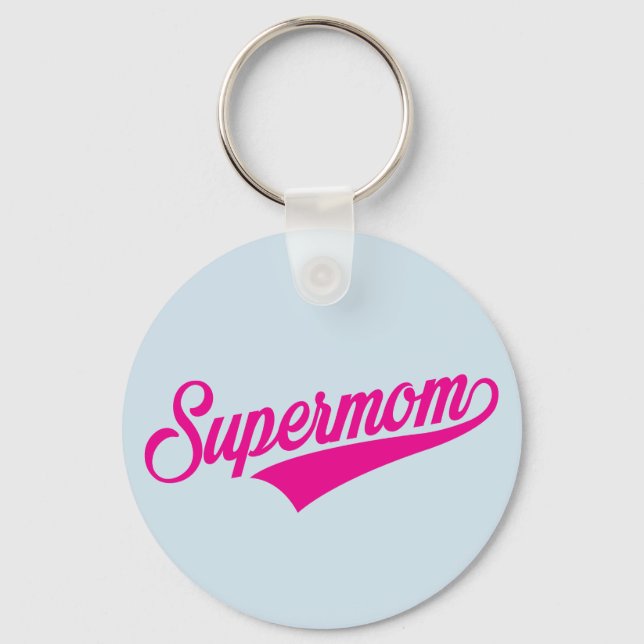 Porte-clés Supermom(bleu) - (Recto)