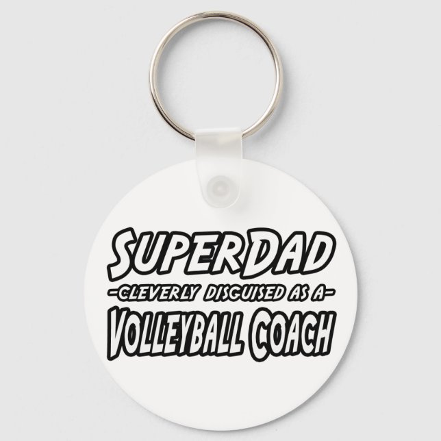 Porte-clés SuperPapa...Entraîneur de volley-ball (Recto)