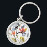 Porte-clés Superposition de fleurs - Aquarelle Fleurs et tige<br><div class="desc">Flower Overlay II par Jennifer Goldberger. Présente des fleurs et des tiges dans un style aquarelle.</div>