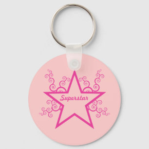 Porte-clés Superstar Swirls Keychain, Bright Pink