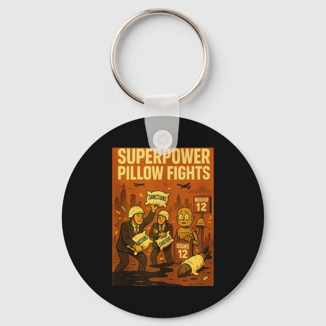 Porte-clés Superwer Llow Fights Funny Geolitical Satire Gift  (Recto)