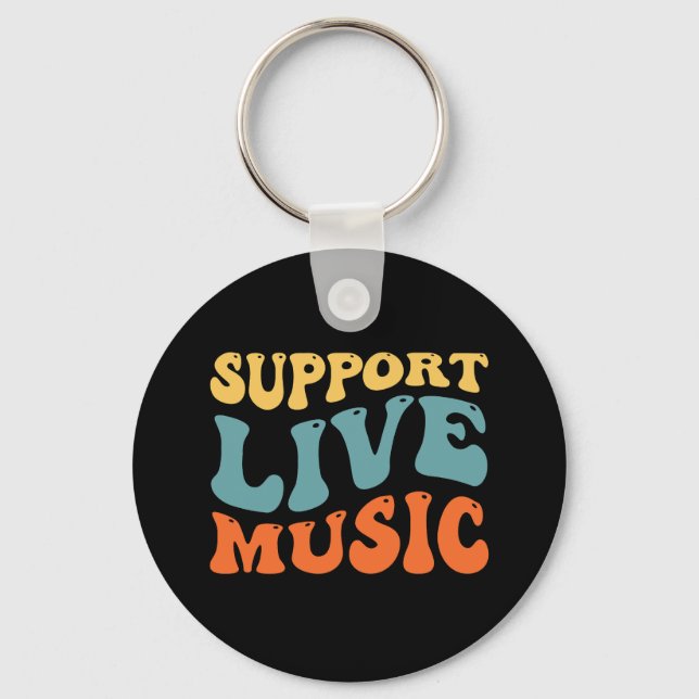 Porte-clés Support Live Music - Retro Typography Band Merch (Recto)