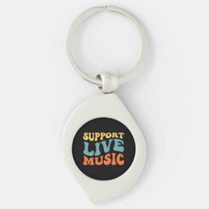 Porte-clés Support Live Music - Retro Typography Band Merch