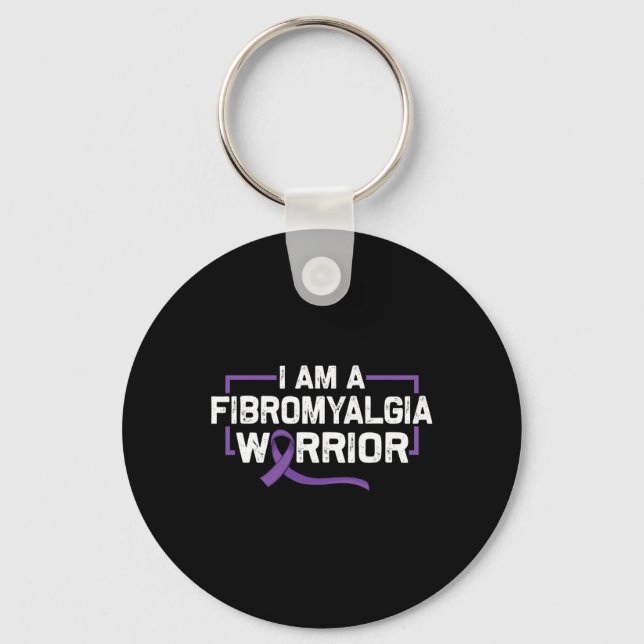 Porte-clés Support Purple Ribbon Warrier De Fibromyalgia Awar (Recto)