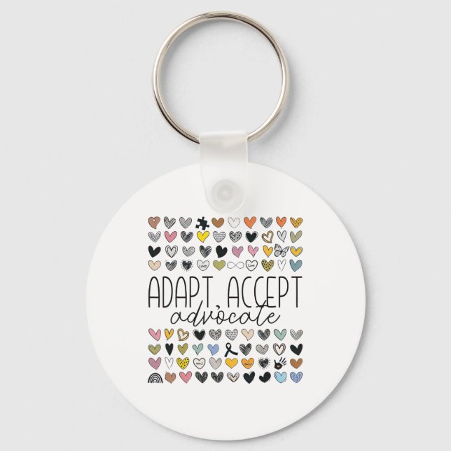 Porte-clés Support Sensibilisation sur l'autisme Adapt Accept (Recto)