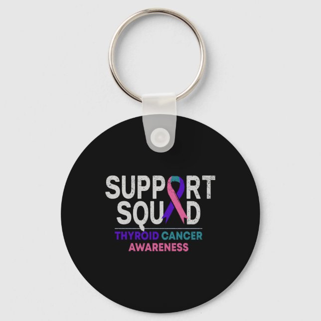 Porte-clés Support Squad Thyroide Cancer Awareness Month Ribb (Recto)