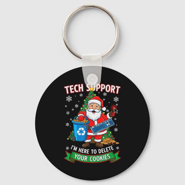 Porte-clés Support Technique de Noël Ici Pour Supprimer le Co (Recto)